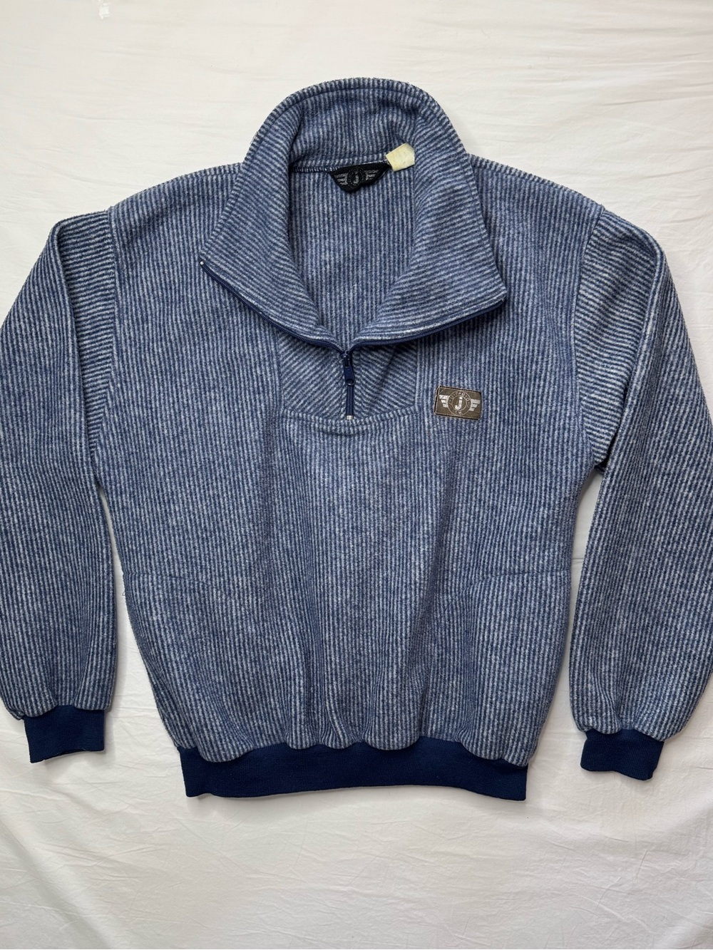 Men's Half-Zip Ribbed Knit Sweater - Blue